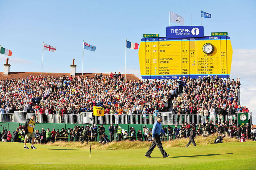 Tom Watson on the 72nd green at Turnberry in 2009
